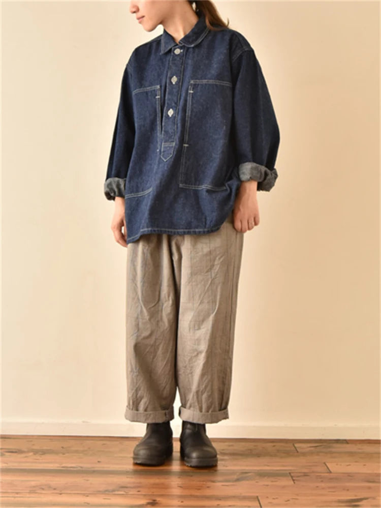 Camicia Blu Denim 1920s US Army Spring
