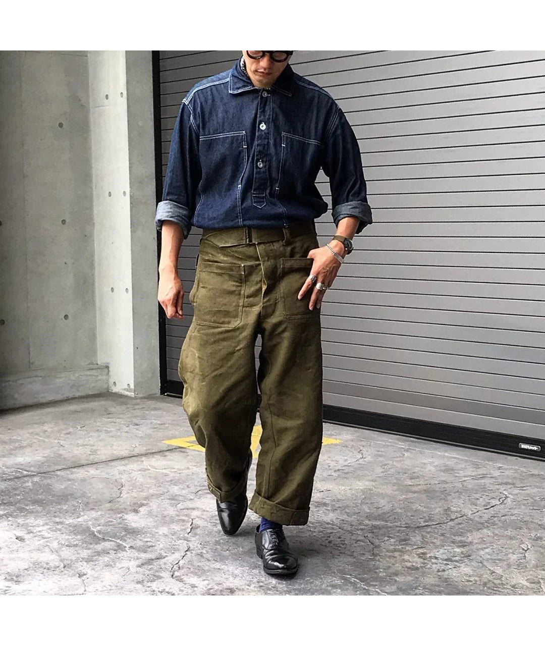 Camicia Blu Denim 1920s US Army Spring