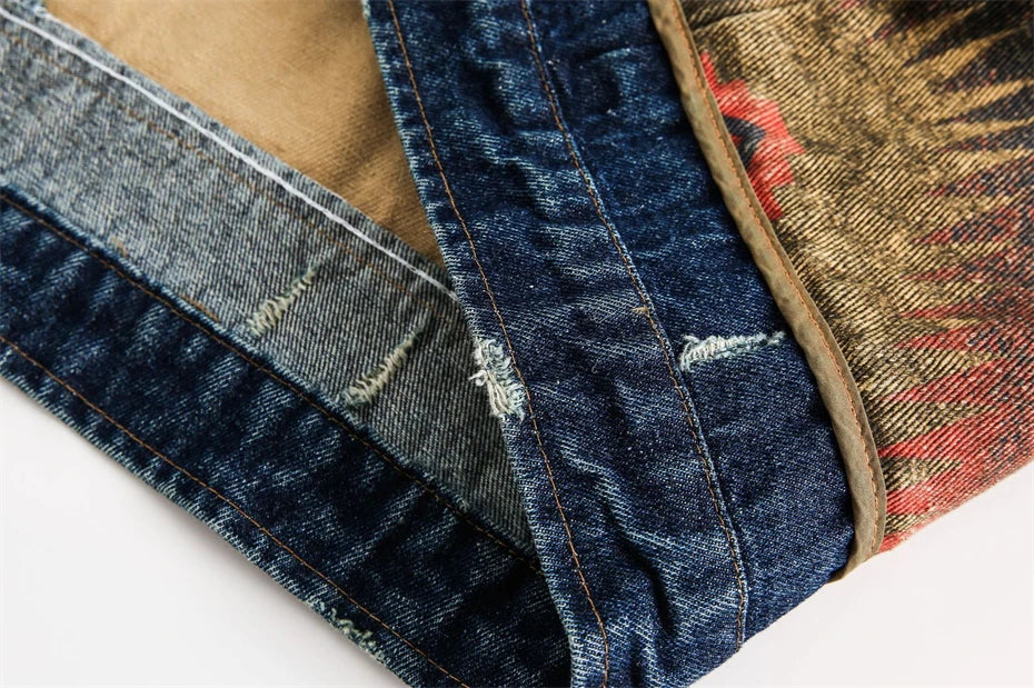 Giacca in Denim Patchwork Navajo Western