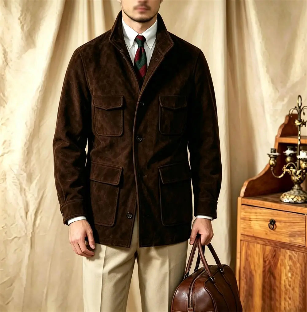 Giacca in Suede Safari