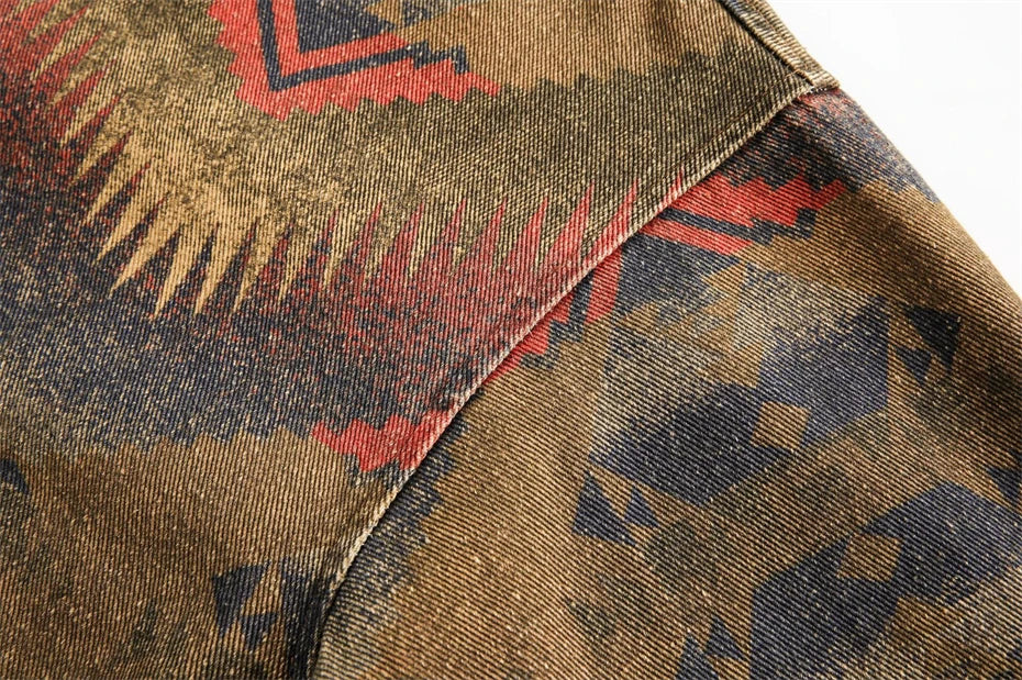 Giacca in Denim Patchwork Navajo Western