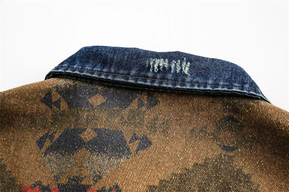 Giacca in Denim Patchwork Navajo Western