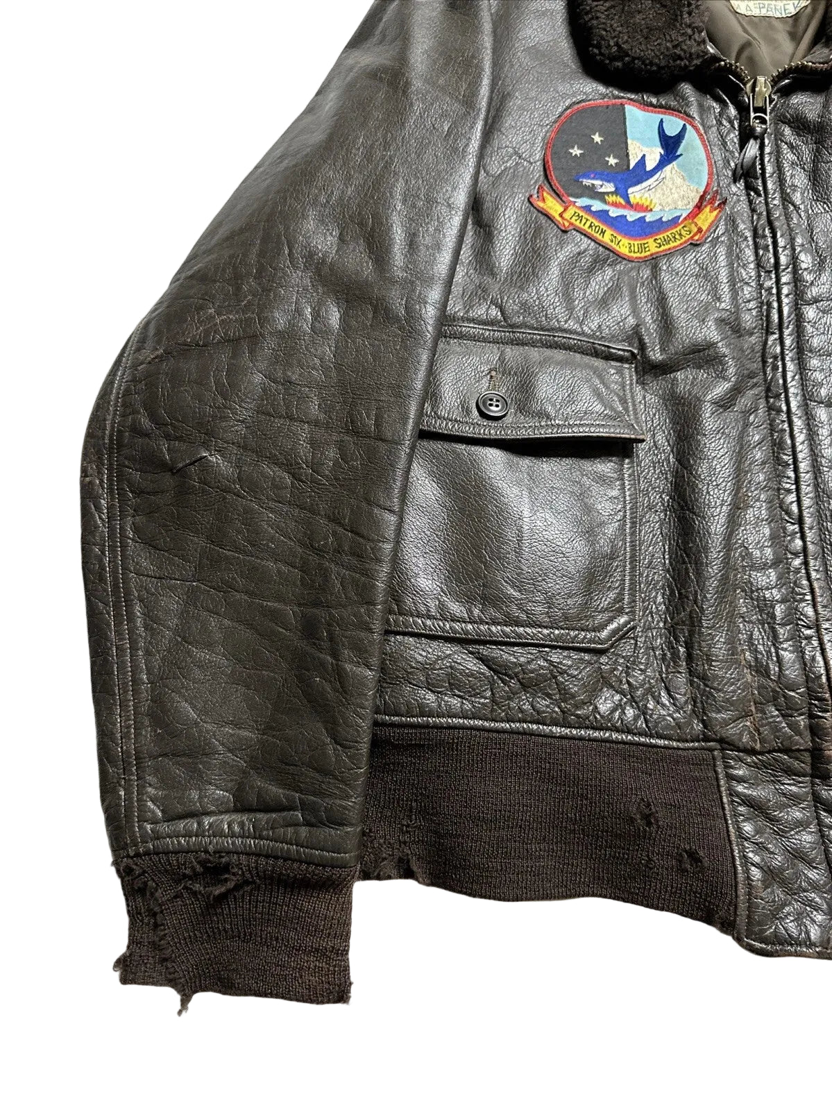 Giacca G1 Pelle Nera Militare Vintage - Taglia 44 | Six Blue Sharks