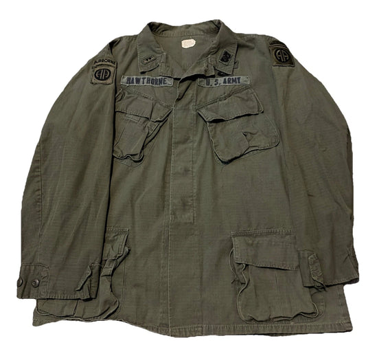 Jungle Jacket Vintage 1969 U.S. Army Airborne Rip-Stop Poplin Shirt