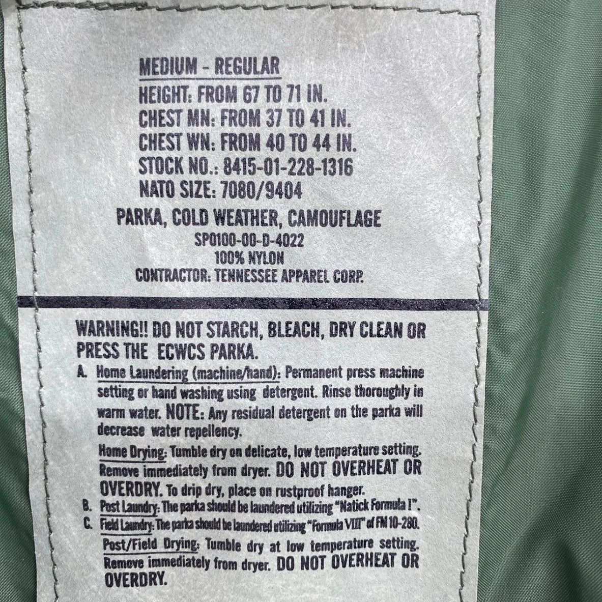 ECWCS Parka Militare Woodland Originale