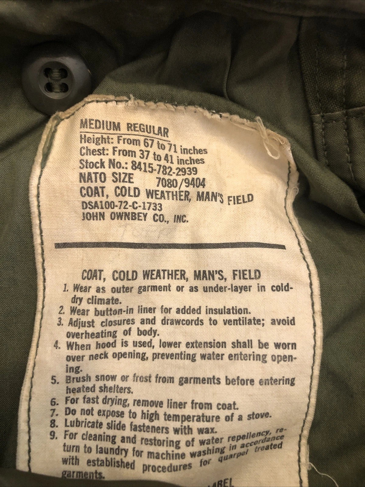 M-65 U.S. Air Force Field Jacket – Vietnam / Cold War Era